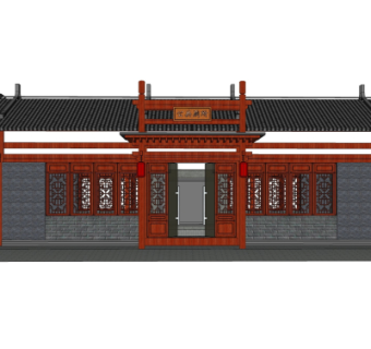 中式公共厕所su模型