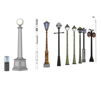 欧式户外景观灯组合su模型