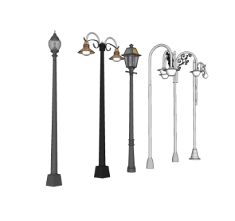 欧式户外灯su模型