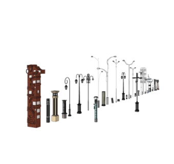 欧式户外景观灯组合su模型