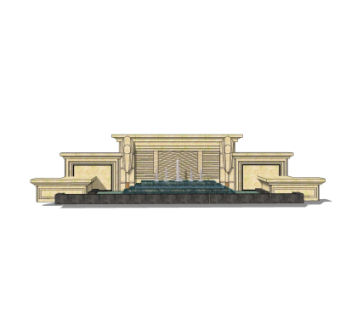 欧式景观墙su模型