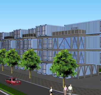 工业风集装箱办公楼su模型