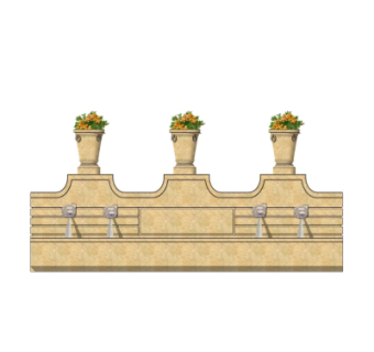 简欧景观墙su模型