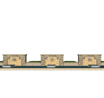 欧式景观墙su模型