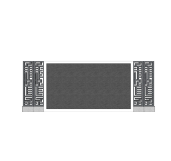 新中式景观墙su模型