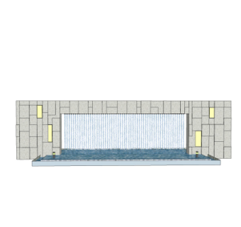 现代景观墙su模型