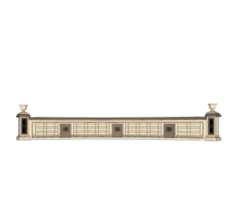 新中式景观墙su模型