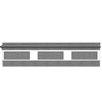 中式景观墙su模型