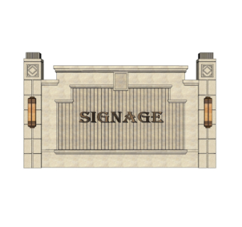 欧式景观墙su模型