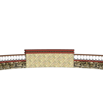 欧式景观墙su模型