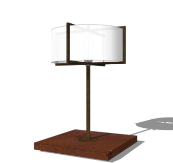 工业风金属台灯su模型