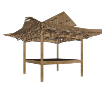 中式凉亭su模型