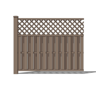 现代实木围栏su模型