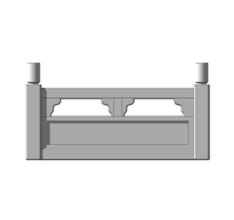 中式石栏杆护栏su模型