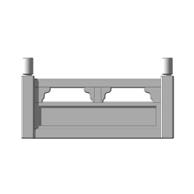 中式石栏杆护栏su模型
