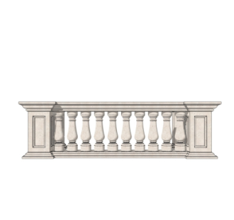 欧式石栏杆护栏su模型