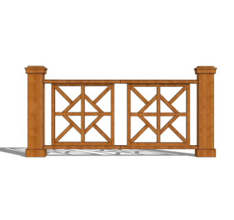 中式护栏su模型