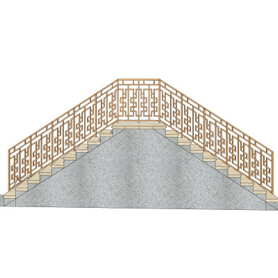 中式楼梯护栏su模型