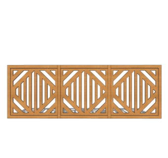 新中式实木护栏su模型