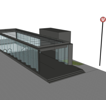 现代地铁出口免费su模型