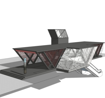 现代地铁出口免费su模型