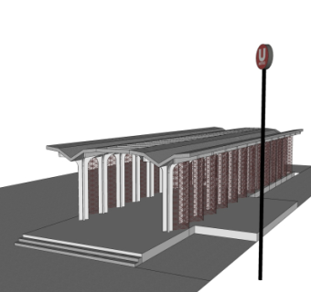 现代地铁出口免费su模型