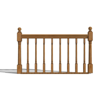 中式实木护栏su模型