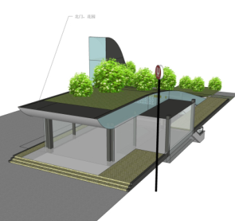 现代地铁出口免费su模型