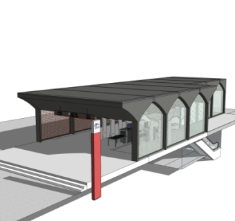 现代地铁出口免费su模型