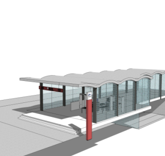 现代地铁出口免费su模型