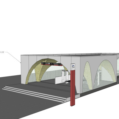 现代地铁出口su模型