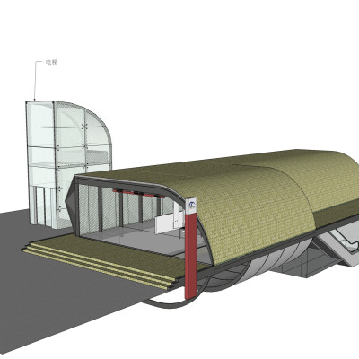 现代地铁出口su模型