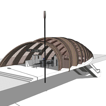 现代地铁出口su模型