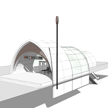 现代地铁出口su模型