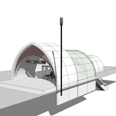 现代地铁出口su模型
