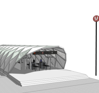 现代地铁出口免费su模型