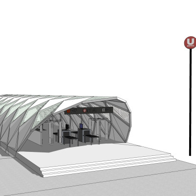 现代地铁出口su模型