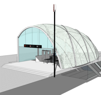 现代地铁出口免费su模型