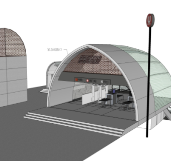 现代地铁出口免费su模型