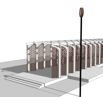 现代地铁出口免费su模型