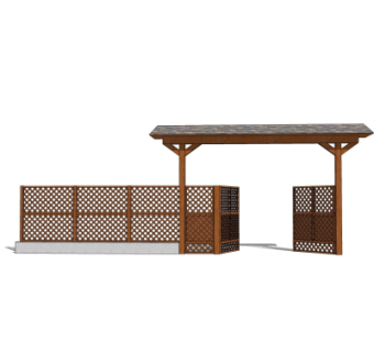 新中式护栏su模型