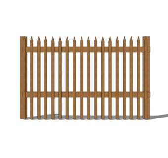 中式木质护栏su模型