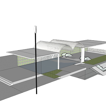 现代地铁出口su模型