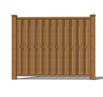 中式木质护栏su模型