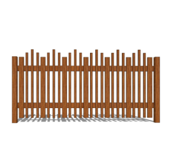 中式木质护栏su模型