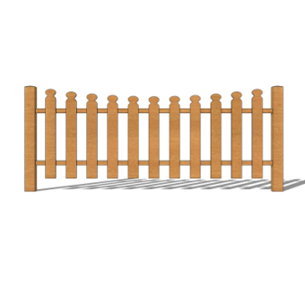 中式木质护栏su模型