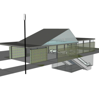 现代地铁出口免费su模型