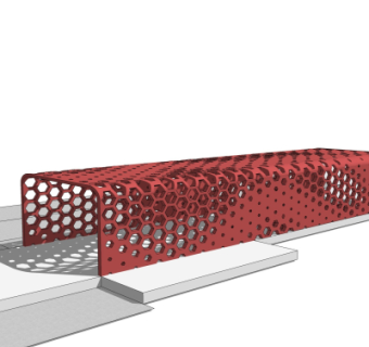 现代艺术廊架su模型