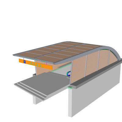 现代地铁出口su模型