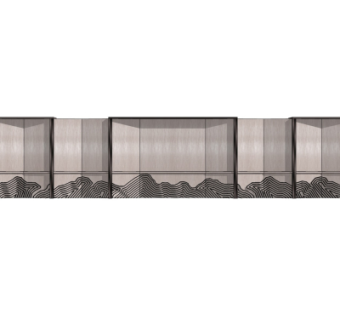 新中式景观墙su模型